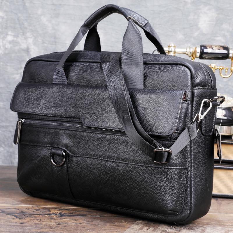Leather Briefcase - Duża męska torebka z prawdziwej skóry