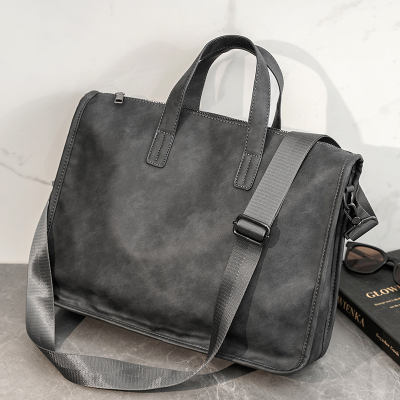 Leather Briefcase - Męska torba biznesowa na co dzień,