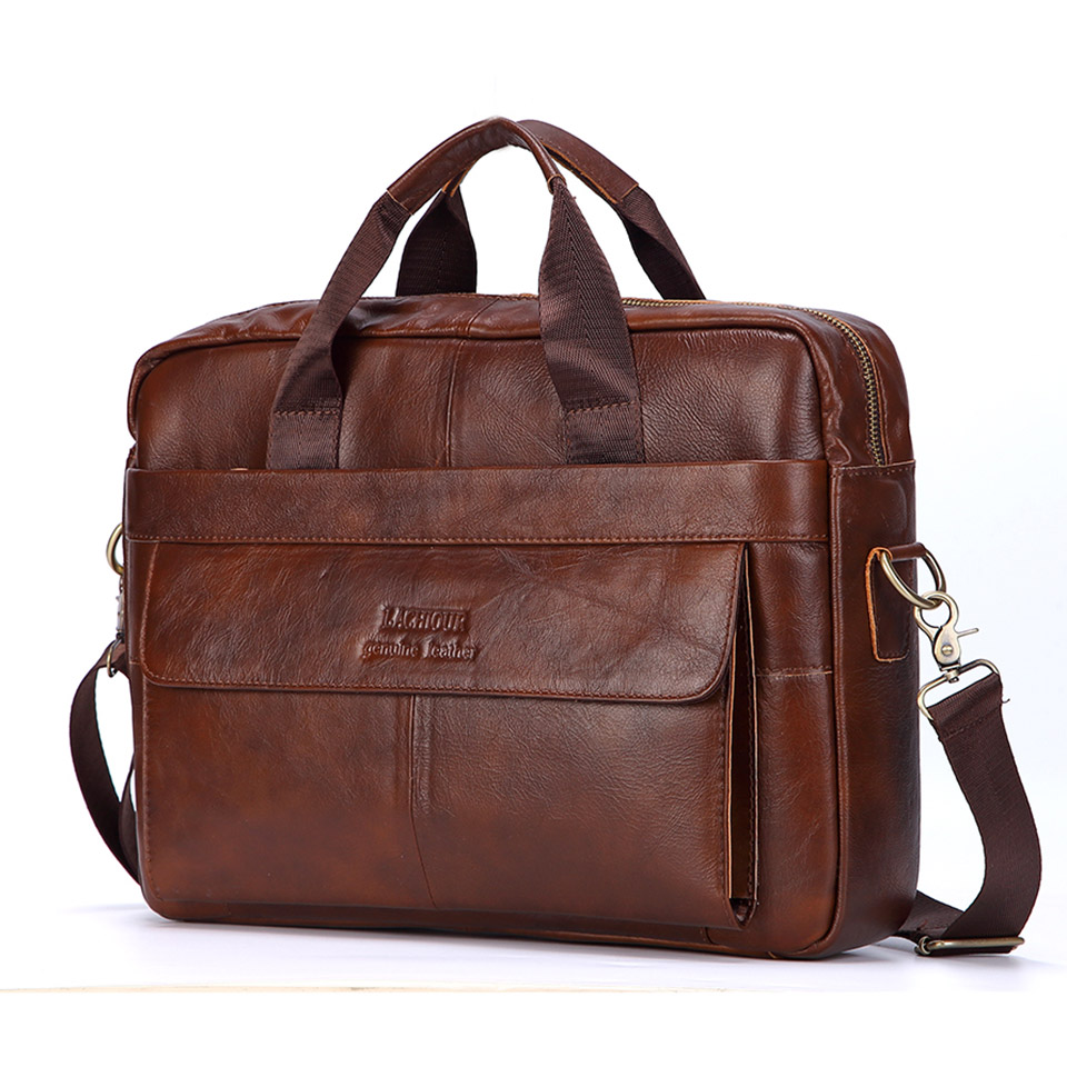 Leather Briefcase - Mężczyźni prawdziwej skóry torebki na co