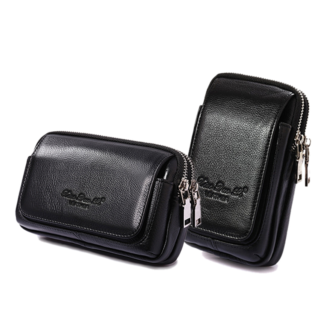 Leather Wallet Men - Mężczyźni Oryginalna skórzana saszetka na pas