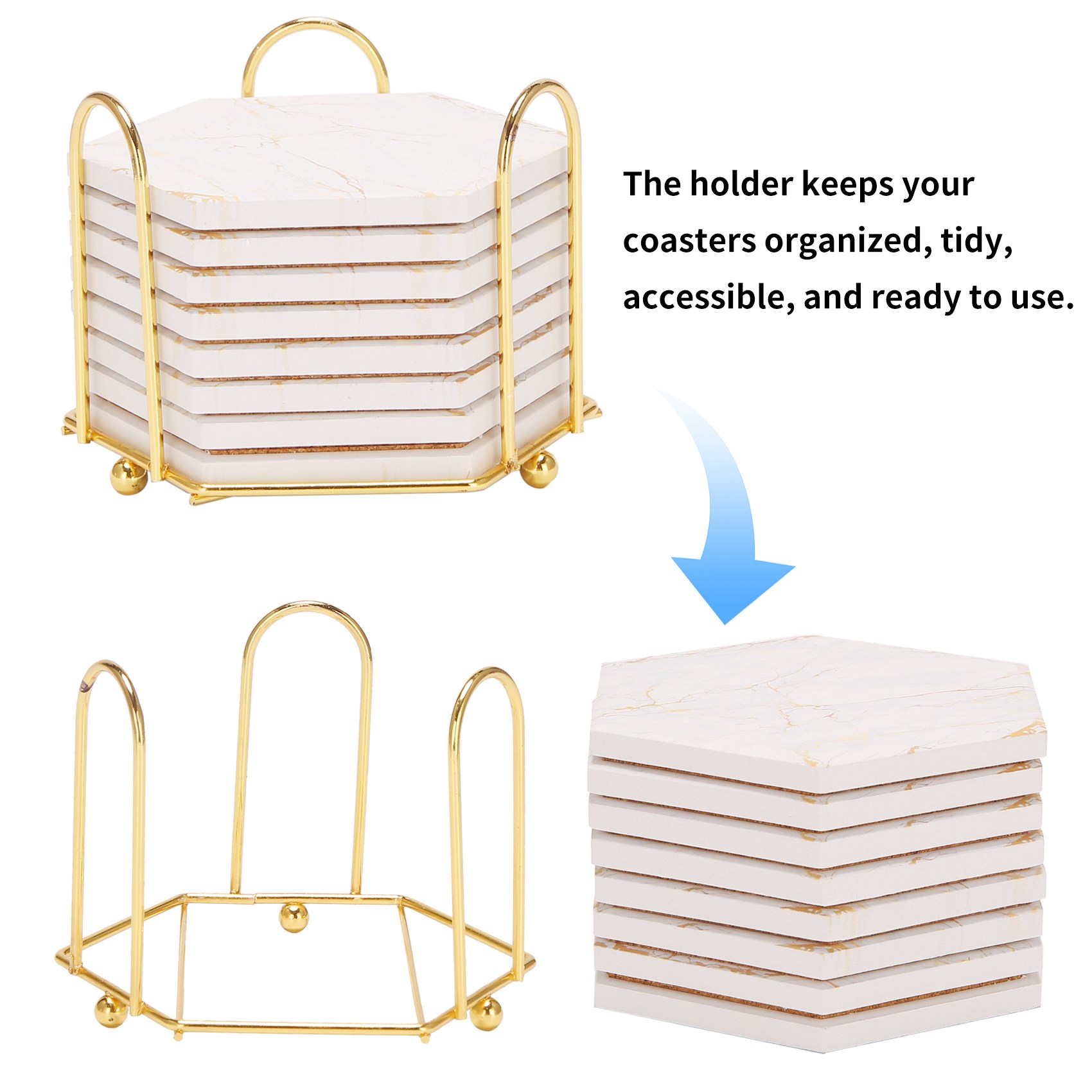 8 Podkładek Pod Napoje z Uchwy – Marble Coaster Set recenzja i cena