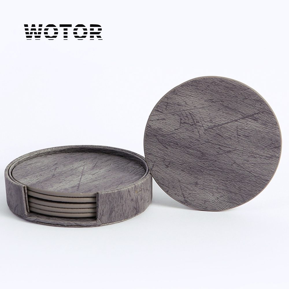 WOTOR 6PCS/Lot Koło Skóra z dr – Marble Coaster Set recenzja i cena
