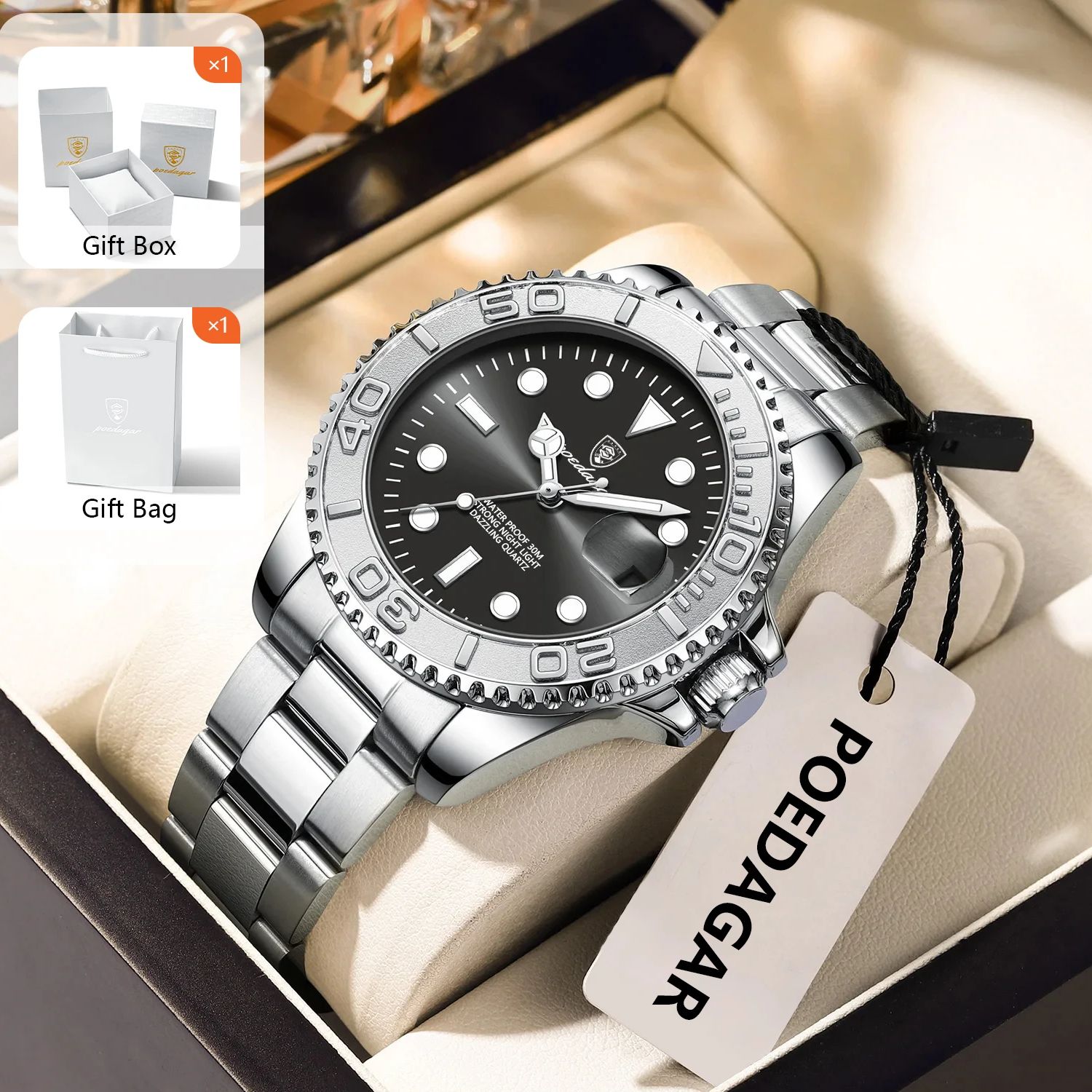 POEDAGAR Modny Męski Zegarek S – Luxury Watch Men recenzja i cena