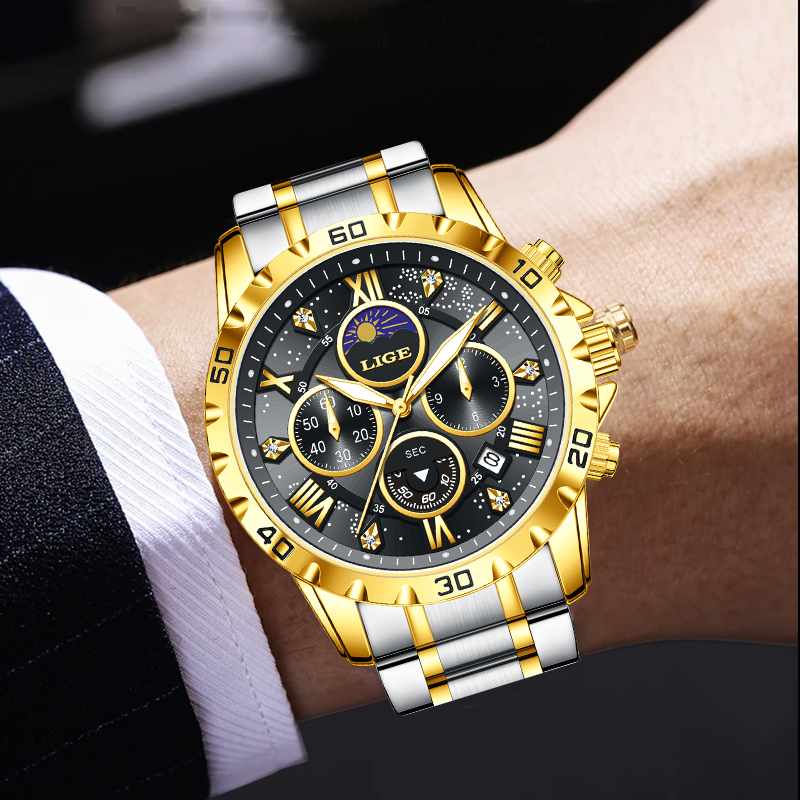 Zegarek męski LIGE, luksusowa  – Luxury Watch Men recenzja i cena